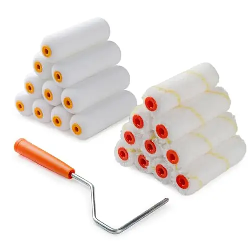 HANJKINZ 4-inch paint roller kit with foam and microfiber covers