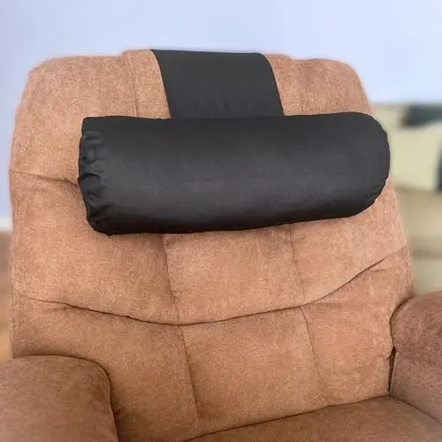 EOT Wellness weighted recliner pillow for neck and lumbar support in black
