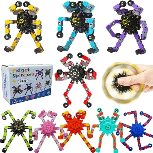 Transformable fidget spinners that change shape