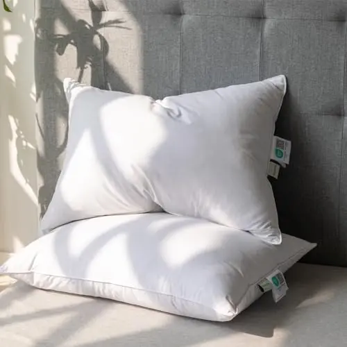 Alanzimo set of two goose feather down pillows for side sleepers