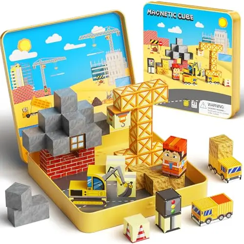 MEIQ mini magnetic building blocks in portable storage box