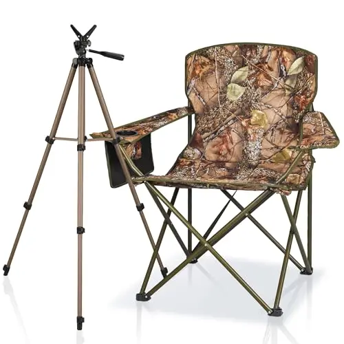 TIMBERHIDE oversized hunting chair with swivel and height adjustment
