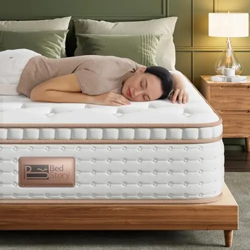 BedStory firm hybrid mattress with lumbar support and motion isolation