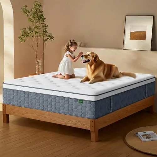 Luxysea queen size hybrid mattress with memory foam and pocket springs