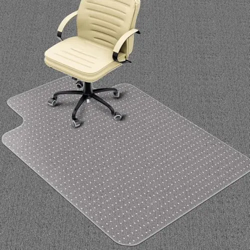 PHOUZIN clear chair mat with extended lip on carpet