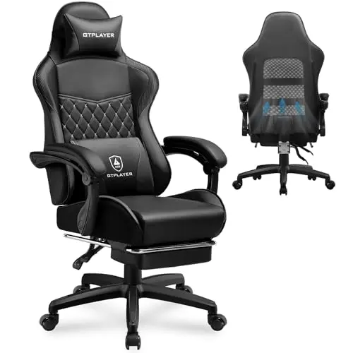 GTPLAYER gaming chair with detachable cover and footrest