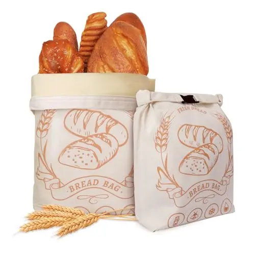 HONIITAA beeswax bread bags with zipper and separable liner for sourdough