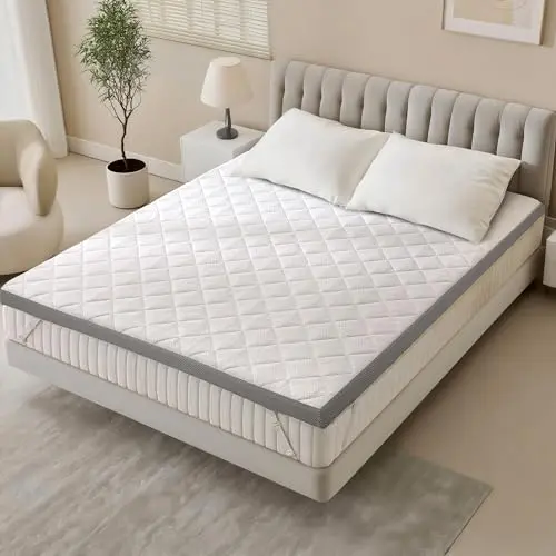 Vipbear extra firm mattress topper with bamboo charcoal foam