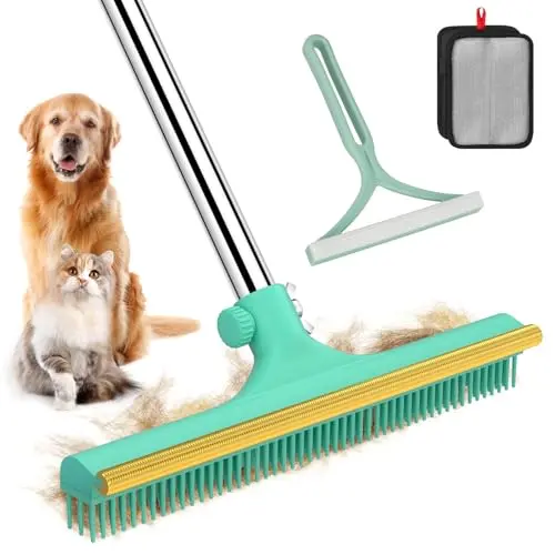 Nrefpun green carpet rake kit with long handle and accessories